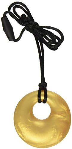 Stimtastic Chewable Silicone Round Pendant Nontoxic BPA and Phthalate Free, Gold