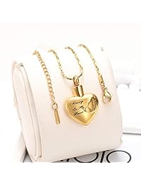 Imrsanl Joyería de Cremación para Cenizas Colgantes Siempre en Mi Corazón Urna Collar para Familia Mascota Acero Inoxidable Memorial Lockets Keepsake Joyería para Cenizas