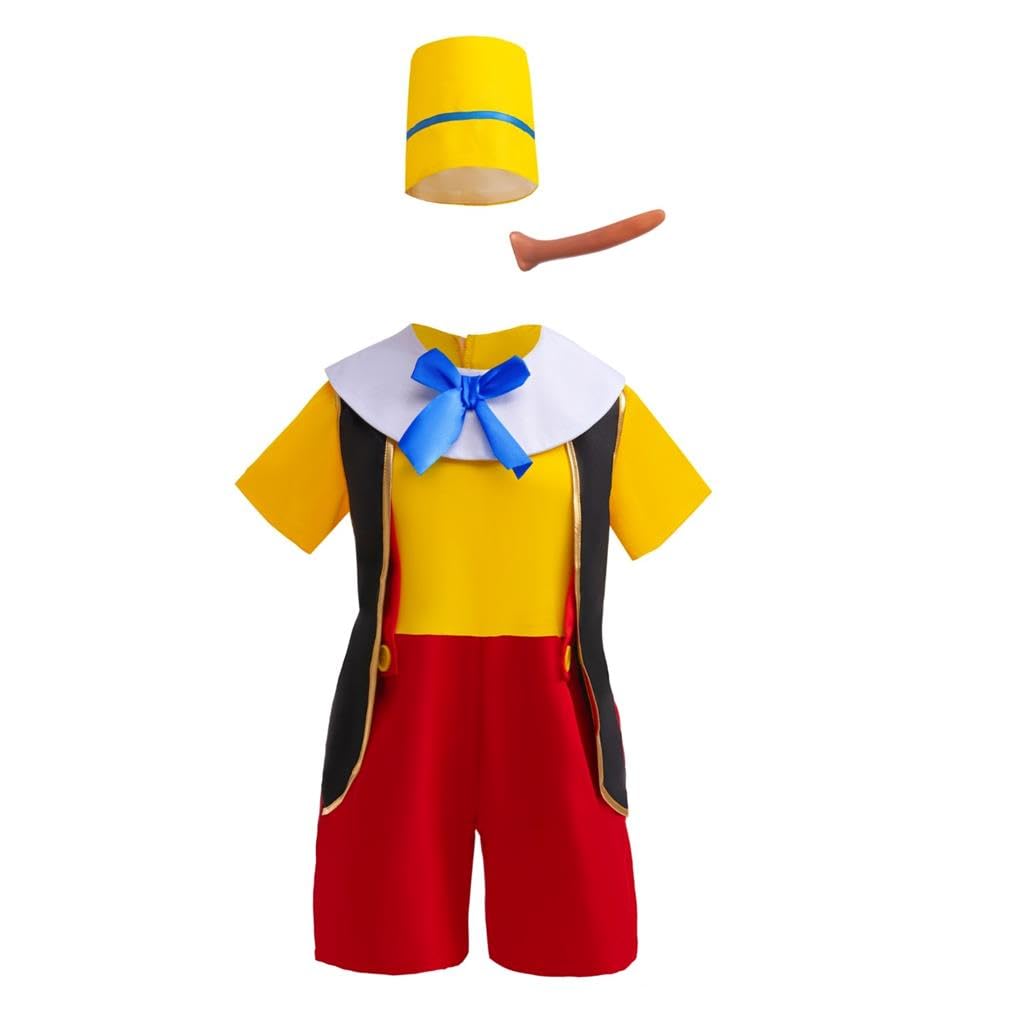 Lito Angels Nose-Grows Puppet Fancy Dress Up Costume Party Outfit Set with Hat and Nose for Kids Boys Age 7-8 Years โ image 1