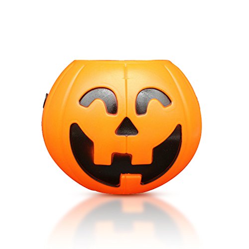 Theefun Halloween Handheld Pumpkin Lantern Light, Jack-O-Lantern Smile Face Light, Candy Bucket Portable Pumpkin Light,Holiday Event Decor Halloween Children Trick-or-Treat Lantern Light - Thumbnail 3