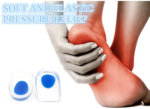 ISHOWStore Pain Relief Soft Gel Shoe Insole Silicone Heel Support Orthotic Feet Cushion for Men and Women (Red-Women)