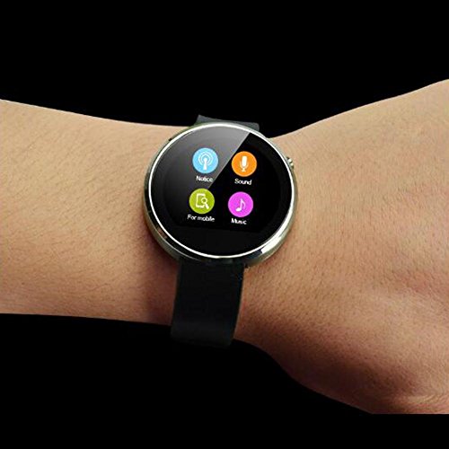 L@YC Smart Watch Round Screen Waterproof Heart Rate Monitoring Health Monitoring Music Control Remote Control Self-Timer, Silver Grey