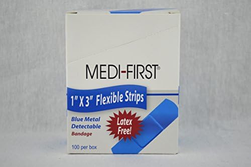 2312394 Bandaid Metal Det Wover 1"X3" 100 Per Box sold as Box Pt# 68033 by Medique Pharmaceuticals