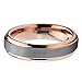 Charming Jewelers Tungsten Wedding Band Ring 4mm Men Women Comfort Fit 18k Yellow Rose Gold Black Grey Step Bevel Edge Brushed Polished