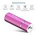 POWERADD Slim 2 Ultra-Compact 5000mAh Portable Charger with 2.1A Fast Charge for iPhones, Samsung Galaxy, USB-enabled Devices - Rose Red