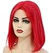 Short Bob Wig Lace Front Human Hair Wig Red Straight 8