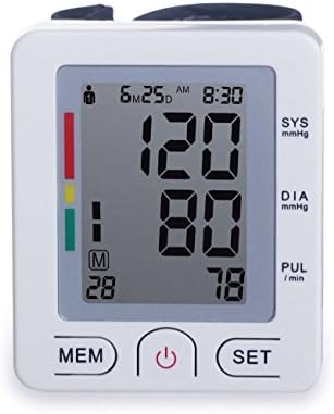 Blood Pressure Monitor Wrist Accurately Detects Blood Pressure Heart Rate & Irregular Heartbeat, Large LCD Display, 180 Memory Capacity Easy to Operate & Store FDA / UDI Certified (White)