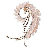 Novelty Jewelry Crystal Art Deco Peacock Left Side Ear Wrap Cuff Earrings for Women Non Pierced Earring