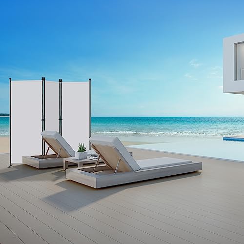Angel Living 3 Panel Room Dividers Room Dividers Independent Panel Divider Wall Divider Visual Divider for Offices Bedroom 168 x 165 cm (White)