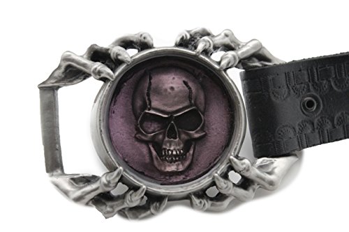 TFJ Men Women 3D Fashion Strong Belt Buckle Silver Heavy Metal Skull Eagle Claws