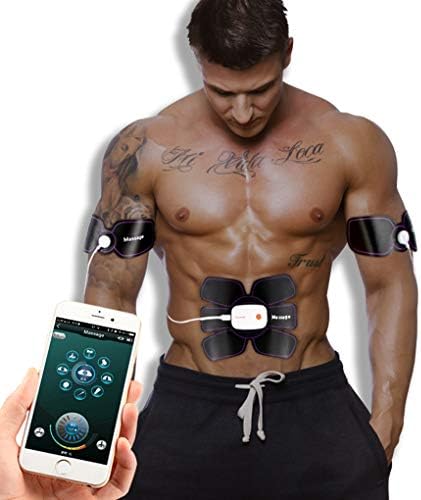 EMS Abdominal Muscle Toner Stimulator With 8 Mode 15 Intensity Mobile APP Simple Control Charging Mode Smart Abdominal Lazy Home Fitness Equipment For Men Women [Energy Class A]