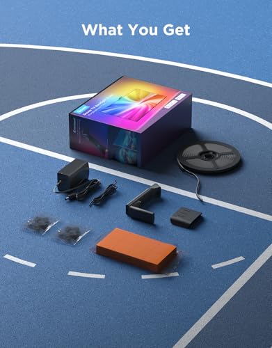 Govee TV Backlight 3 Lite with Fish-Eye Correction Function Sync to 55-65 Inch TVs, 3.6m RGBICW Wi-Fi TV LED Backlight with Camera, 4 Colours in 1 Lamp Bead, Voice and APP Control, Adapter