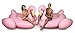 Inflatables Giant Pink Flamingo Pool Float + 3 Flamingo Beverage Holders - PUMP INCLUDED