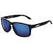 LianSan Designer Oversized Rectangular vintage retro Women Men Sports Sunglasses Glasses 0709(black blue)
