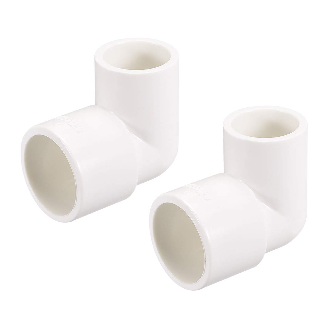 sourcing map PVC Pipe Fitting 90 Degree Elbow Schedule 40 White 20mm X 25mm Socket 10pcs