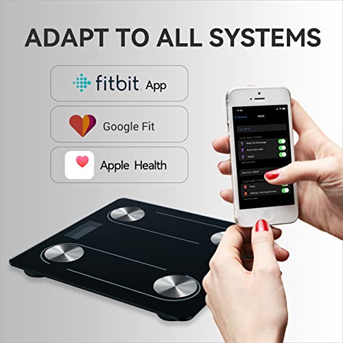 Scales for Body Weight and Fat-Digital Body Scale Smart, Precise Measurement Bluetooth Body Fat Scale, App Sync Body Fat Measurement Device, Rechargeable Bathroom Scales