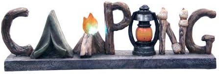 Night Light Decorative Camping Messenger Table Shelf Sign Word Sculpture, 12.5", Free Standing Tabletop