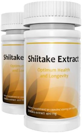 Organic Shiitake Extract Powder 400mg - 2 Bottles Package