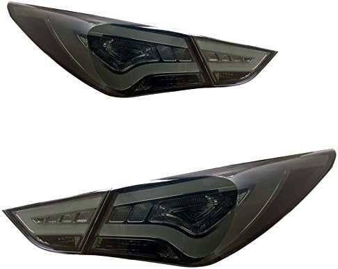 Tail Lights For Hyundai Sonata 2011-2014 LED Light Bar Smoked Lens Rear Lamp L&H Side