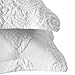 Brandream White Paisley Quilted Pillow Shams Cotton Standard Size Pillow Cases Set of 2 Comfy Soft Decorative Pillow Covers
