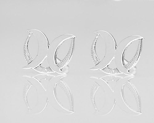 Sterling Silver Stud Earrings, Unique Statement Post Bridal Earrings, Moons Shaped, Handmade Designer Wedding Jewelry