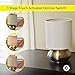Touch Lamp Set by Light Accents - Touch On Lamp - Small Bedroom Lamps for Bedside Table Nightstand with Fabric Shades and 3-Stage Touch Dimmer Switch Brushed Nickel Finish (2-Pack)
