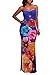 LightlyKiss Women's Sexy Wrap Chest Floral Print Summer Casual Bodycon Off Shoulder Stretch Party Long Maxi Dress