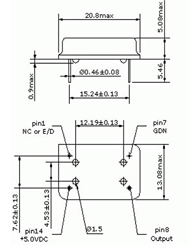 1 Mhz Full Can Footprint Dip14 3V3-5V Crystal Oscillator