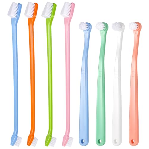 HJZHII 8Pcs Dog Toothbrush Set, Small Cat Toothbrush Dual Headed Pet Tooth Brushes Mini Head Soft Dog Cat Tooth Brush for Small to Large Dogs Cats and Most Pets Teeth Brush Easy to Use