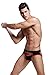ONEFIT Men's Sexy Backless Underwear Brief Bikini Double Thongs Jockstrap G-string, Medium, Black