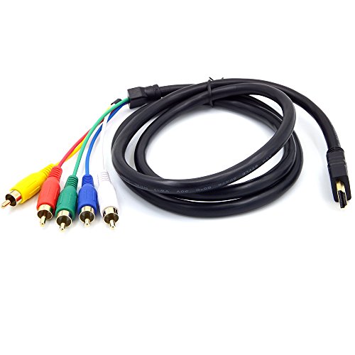 ANRANK HR10815AK 5FT/1.5M HDMI Male to 5RCA RGB Audio Video AV Component Adapter Converter Cable Cord