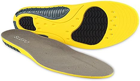 Insoles, SLEPO Sport Insoles for Men and Women, Shock Absorption and Cushioning, Unisex Arch Support PU Insoles for Jogging, Running and Hiking (Size 3-8)