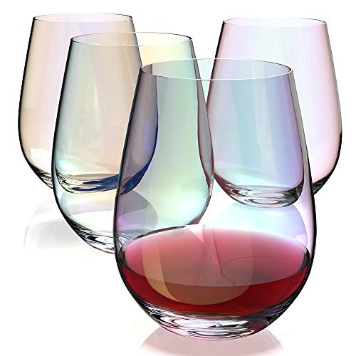 Amesser Wine Glass Stemless 18oz Large Modern Wine Glass for Burgundy