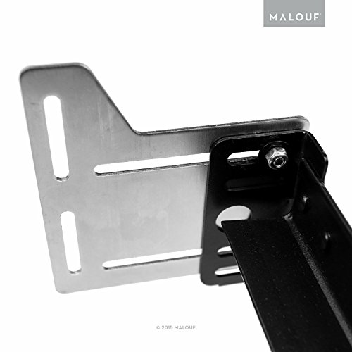 MALOUF STRUCTURES Queen Bed Frame Headboard Bracket Modification Plate Modi, Set of 2, Black
