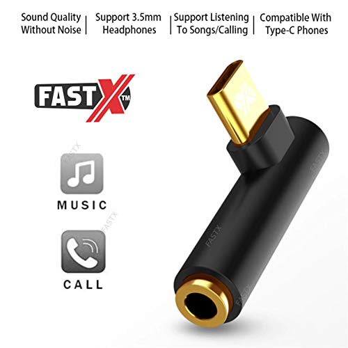 FASTX™ Trending L-Shaped PUBG Connector, Mobile Gaming Connector, Earphone Audio Jack Adapter USB-Type C to 3.5 mm Stere