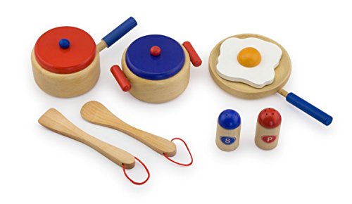 Wooden Kitchen Set with Pots and Utensils