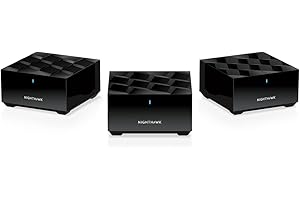 NETGEAR Nighthawk Tri-Band Whole Home Mesh WiFi 6 System (MK73S) – Router + 2 Satellite Extenders - 3Gbps Speed - Coverage up