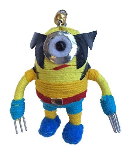 Minion in Wolverine Yellow & Blue Costume Voodoo String Doll Keychain by String Dolls USA by String Dolls USA