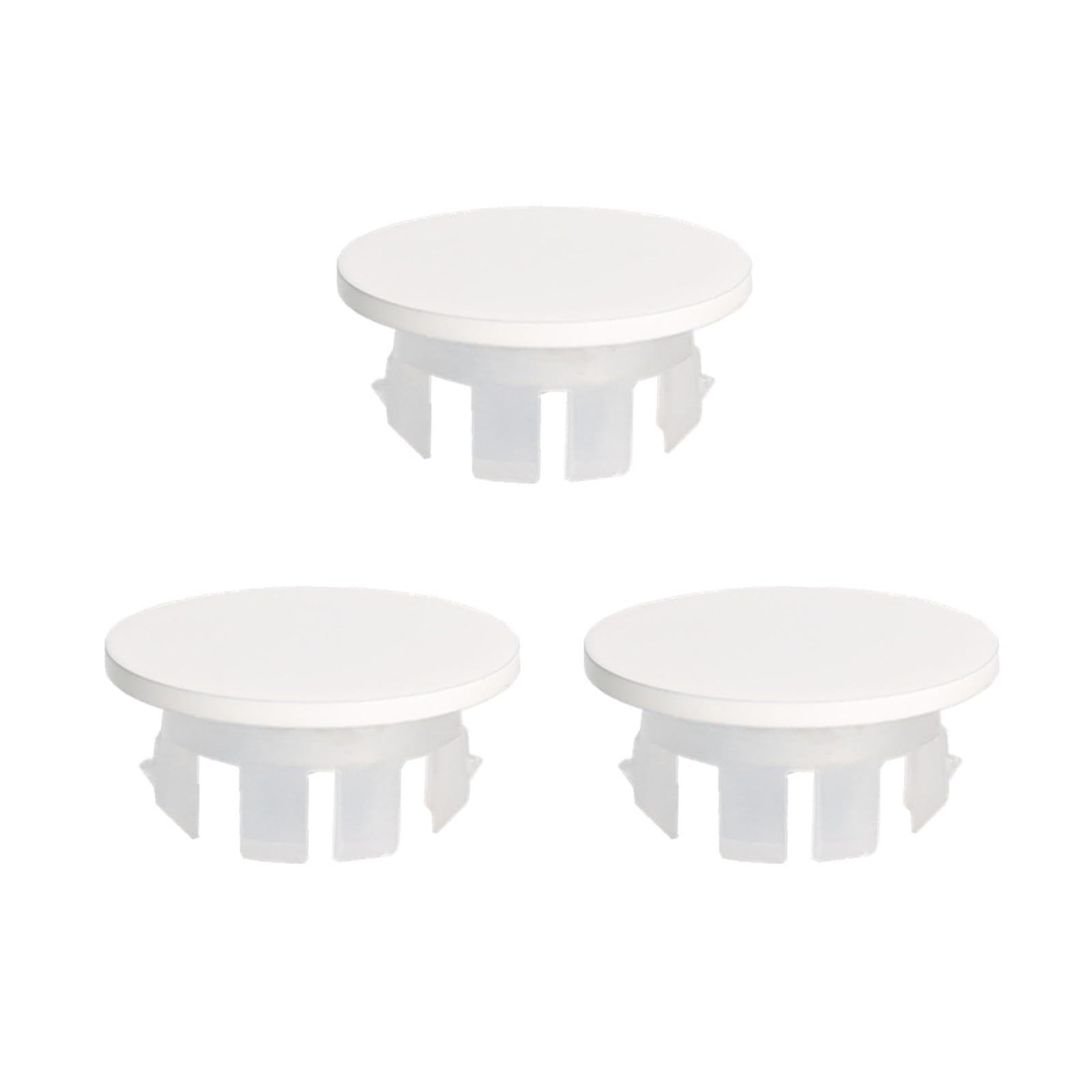 Sink Overflow Covers 3 Pcs, Copper Round Basin Hole Cover, Drain Sink Overflow Ring for Kitchen, Hand Basins (Matte White)