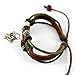 November's Chopin (TM) Butterfly Pendant Multi-strand Charm Adjustable Lucky Tribal Leather Wrap Bracelet
