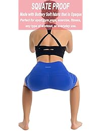 Pantalones cortos de yoga de cintura alta para mujer con bolsillos para controlar la barriga y hacer ejercicio