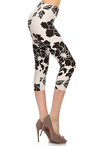Leggings Depot Women's Plus Size High Waisted Capri Print Leggings