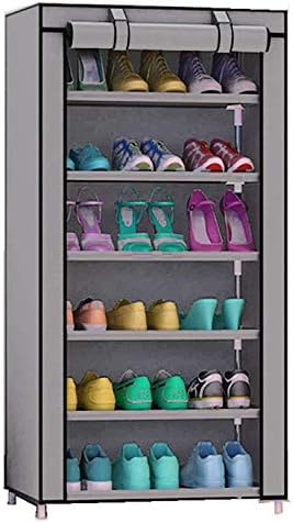 Opza Shoe Racks for Home 6 Tiers Multi-Purpose Shoe Storage Organizer Cabinet Tower with Iron and Nonwoven Fabric with Zippered Dustproof Cover (Shoe Racks for Home)
