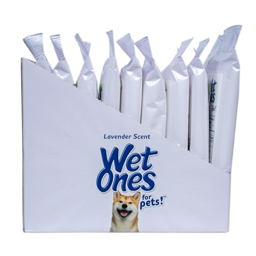 WET ONES FOR PETS ANTIBACTERIAL CALMING WIPES WITH CHAMOMILE, LAVENDER SCENT – DOG CLEANING WIPES – SCENTED, DURABLE AND DISPOSABLE DOG WIPES FOR PAWS, 30 COUNT