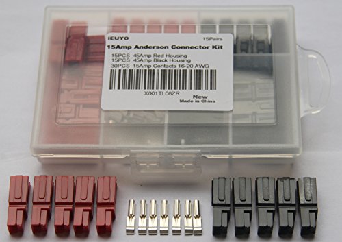 60 PCS 15AMP Anderson Connectors Quick Disconnect Power Terminals Connectors with Connector Housing and Powerpole Comes Unassembled in Box AWG16-20, 15 Pairs