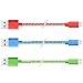 6ft Android Charger Cable, Pofesun 3 Pack 6FT Micro USB Cable Cord Fast Charging Phone Charger Compatible for Samsung Galaxy J8 J7/S7 S6 Edge/Note 5,Sony, Motorola,LG, Android Tablets-Blue,Green,Red