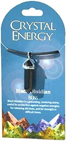 Raven Blackwood Imports Black Obsidian Double Terminated Crystal Energy Grounding Centering Necklace
