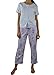 Alfa Global Women's Cotton Short Sleeve Pajama Set with Pj Pants