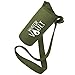 WaterVault Neoprene Bottle Holder, Adjustable Detachable Strap, Shoulder Sling & Hand Carrier - Army Green Regular