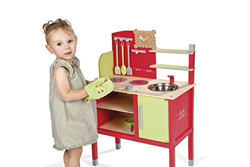 Janod J06586 - Maxi Spielküche aus Holz, rot/grün – Bild 6